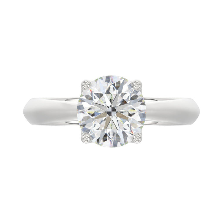 14K White Gold Solitaire Rings with 2.00Tw of Lab Grown Diamond - Miral Jewelry