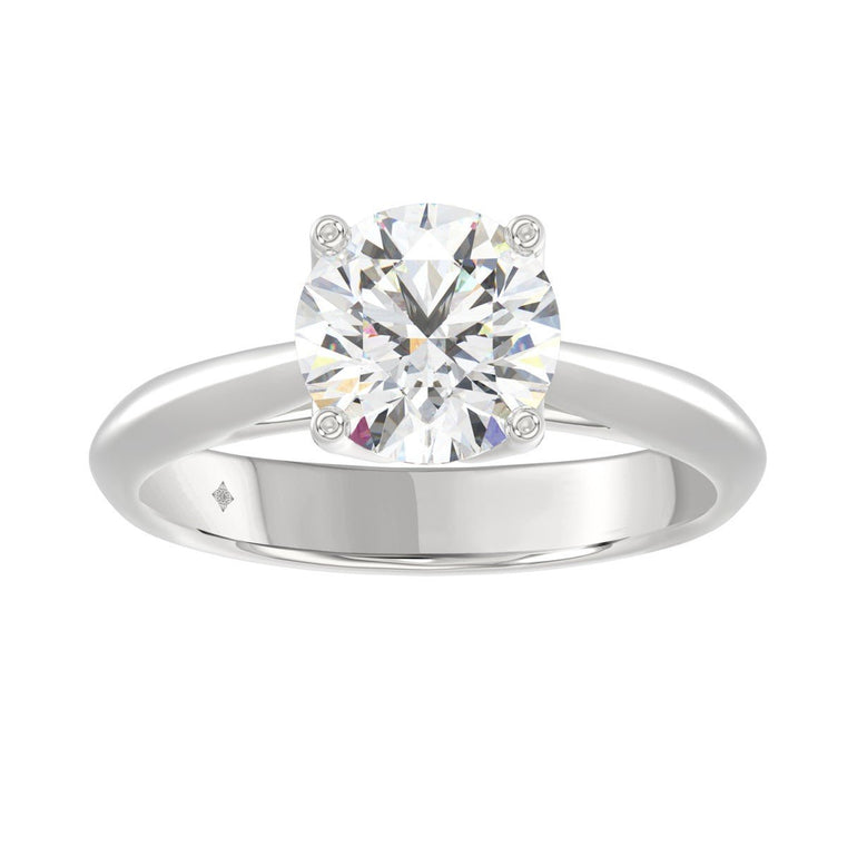 14K White Gold Solitaire Rings with 2.00Tw of Lab Grown Diamond - Miral Jewelry
