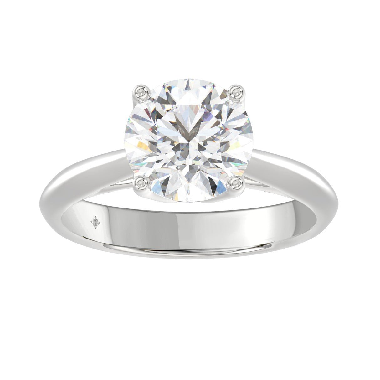 14K White Gold Solitaire Rings with 2.50Tw of Lab Grown Diamond - Miral Jewelry
