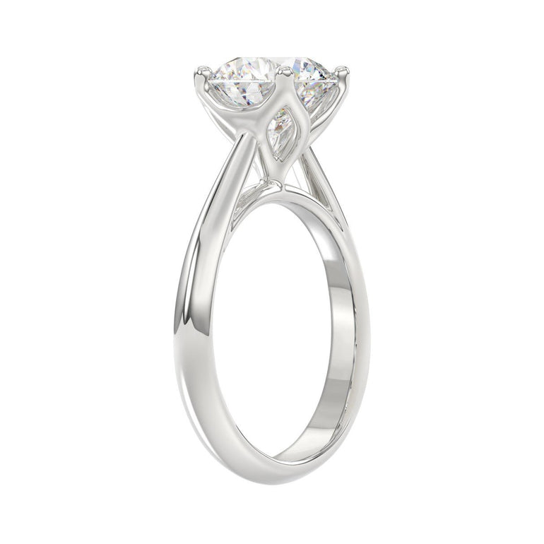 14K White Gold Solitaire Rings with 2.50Tw of Lab Grown Diamond - Miral Jewelry