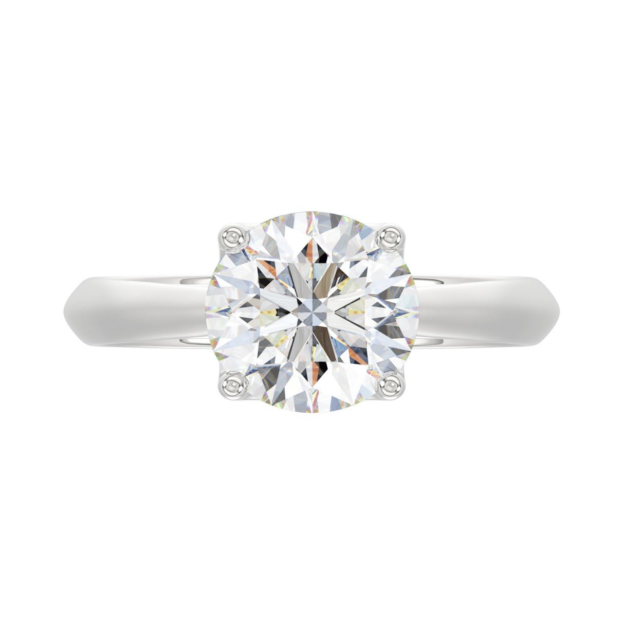 14K White Gold Solitaire Rings with 2.50Tw of Lab Grown Diamond - Miral Jewelry