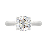 14K White Gold Solitaire Rings with 2.50Tw of Lab Grown Diamond - Miral Jewelry