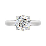 14K White Gold Solitaire Rings with 3.00Tw of Lab Grown Diamond - Miral Jewelry