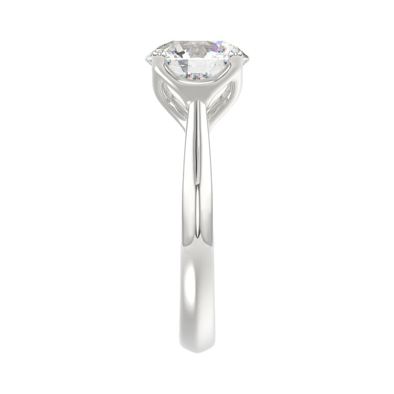 14K White Gold Solitaire Rings with 3.00Tw of Lab Grown Diamond - Miral Jewelry