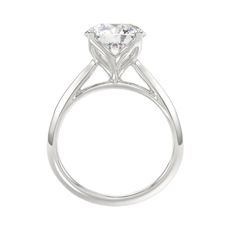 14K White Gold Solitaire Rings with 3.00Tw of Lab Grown Diamond - Miral Jewelry
