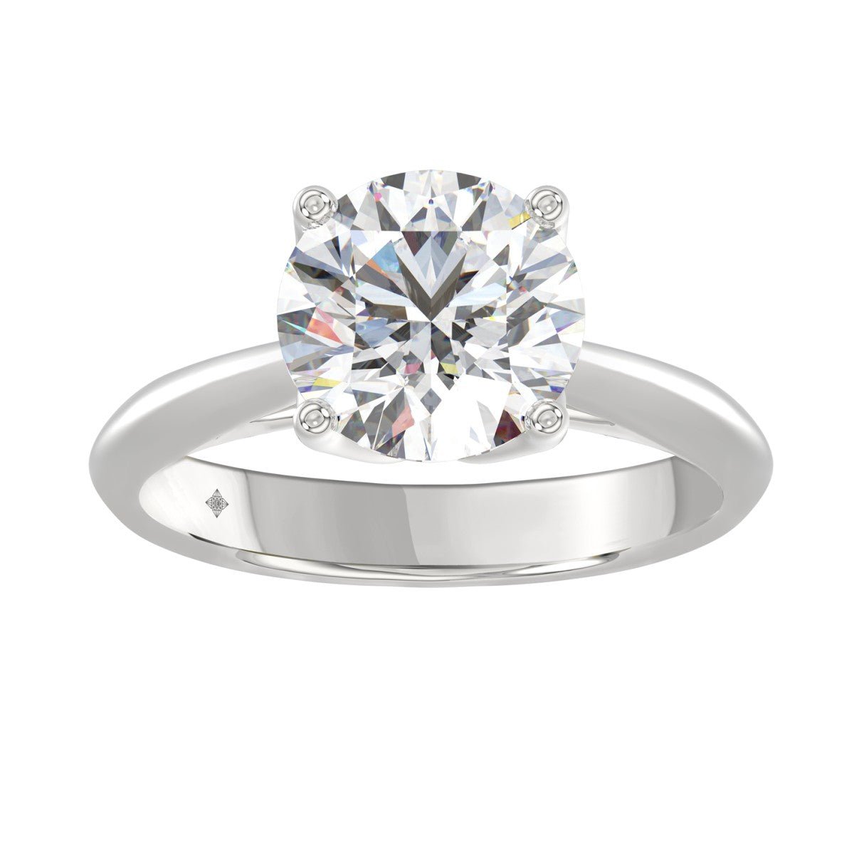 14K White Gold Solitaire Rings with 3.00Tw of Lab Grown Diamond - Miral Jewelry
