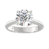 14K White Gold Solitaire Rings with 3.00Tw of Lab Grown Diamond - Miral Jewelry
