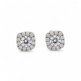 14K White Gold Square Earrings with 1.63Tw Round Lab Grown Diamond - Miral Jewelry