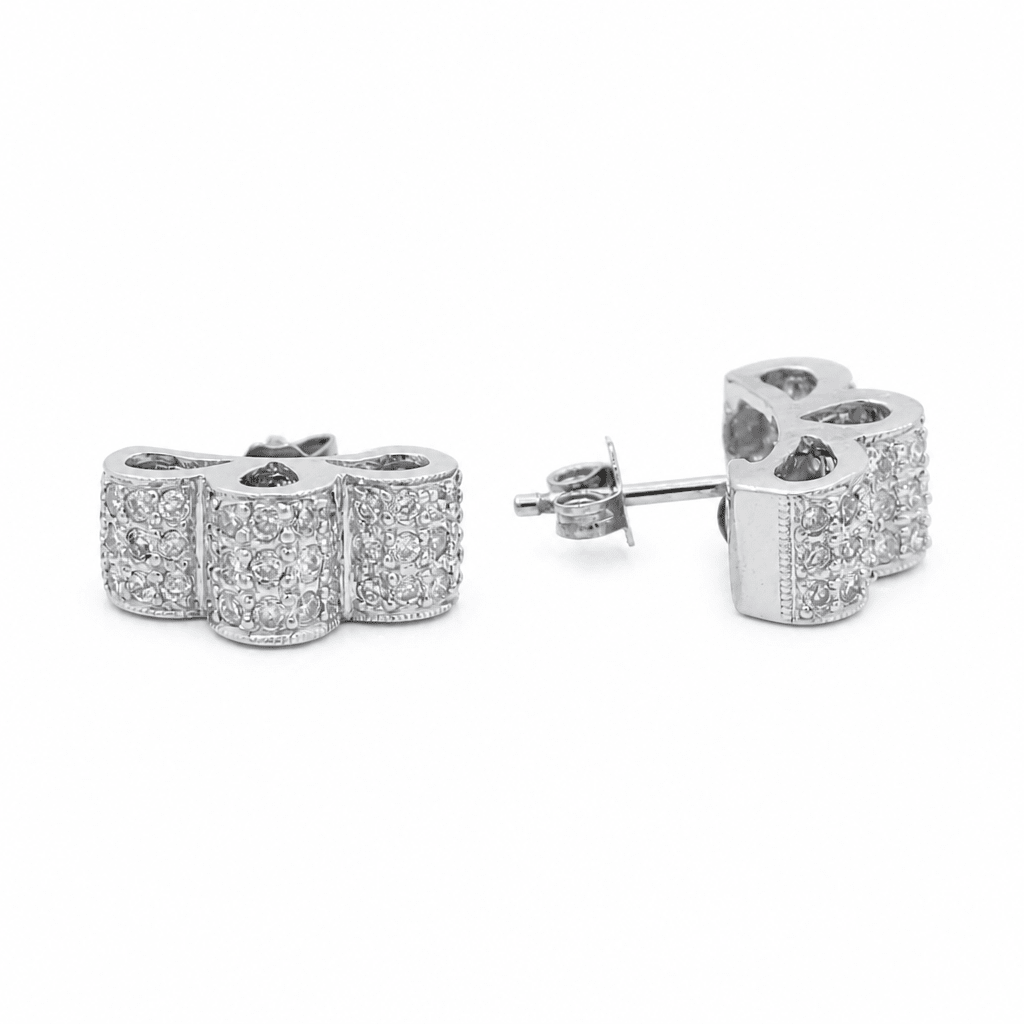 14K White Gold Stud Diamond Earrings - Miral Jewelry