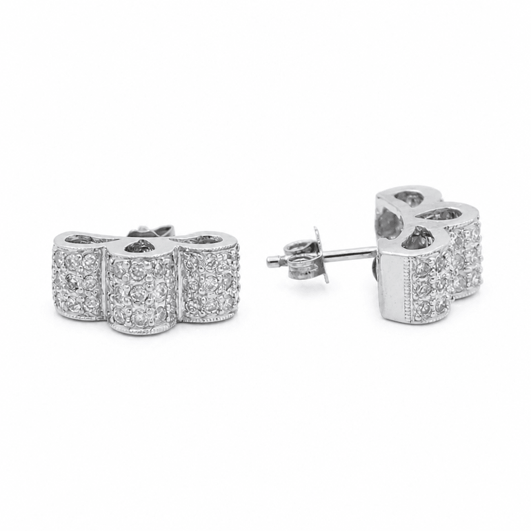 14K White Gold Stud Diamond Earrings - Miral Jewelry