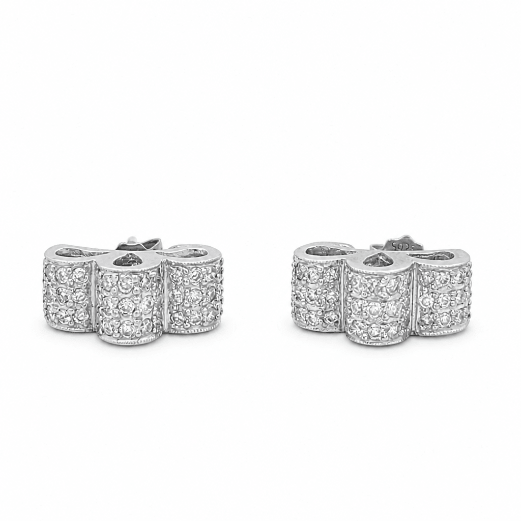 14K White Gold Stud Diamond Earrings - Miral Jewelry