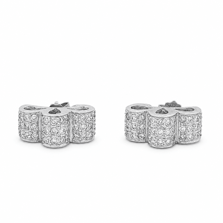 14K White Gold Stud Diamond Earrings - Miral Jewelry