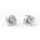 14K White Gold Stud Diamond Earrings with 2= 2.00Tw Round Diamonds DI1 Diamonds - Miral Jewelry