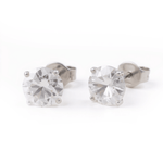 14K White Gold Stud Diamond Earrings with 2= 2.00Tw Round Diamonds DI1 Diamonds - Miral Jewelry
