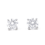 14K White Gold Stud Earrings with 2.08Tw Round Lab Grown Diamond - Miral Jewelry