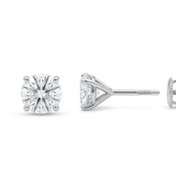 14K White Gold Stud Earrings with 2.42Tw Round Lab Grown Diamond - Miral Jewelry