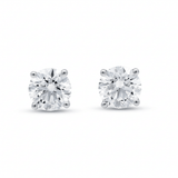 14K White Gold Stud Earrings with 2.42Tw Round Lab Grown Diamond - Miral Jewelry