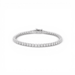 14K White Gold Tennis Bracelet with 6.73Tw Round Lab Diamond - Miral Jewelry