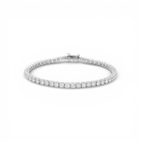14K White Gold Tennis Bracelet with 6.73Tw Round Lab Diamond - Miral Jewelry