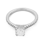 14K White Gold Women's Contemporary Engagement Ring with 0.20Tw Round Diamonds - Miral Jewelry