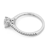 14K White Gold Women's Contemporary Engagement Ring with 0.20Tw Round Diamonds - Miral Jewelry