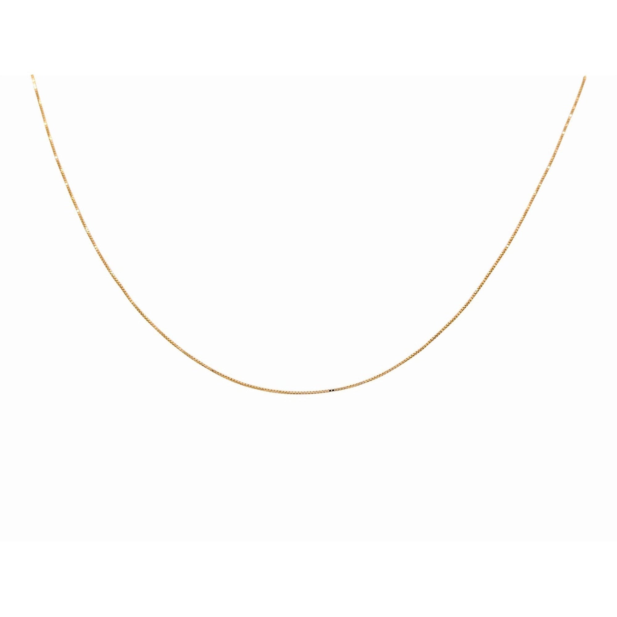 14K Yellow Gold Box Chain 0.5mm, 16in, 1.7 g