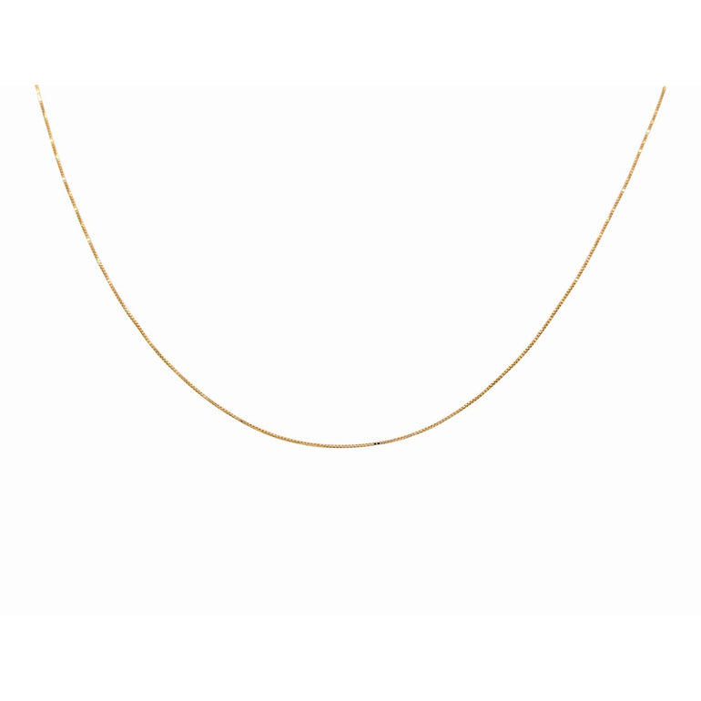 14K Yellow Gold Box Chain 0.5mm, 16in, 1.7 g