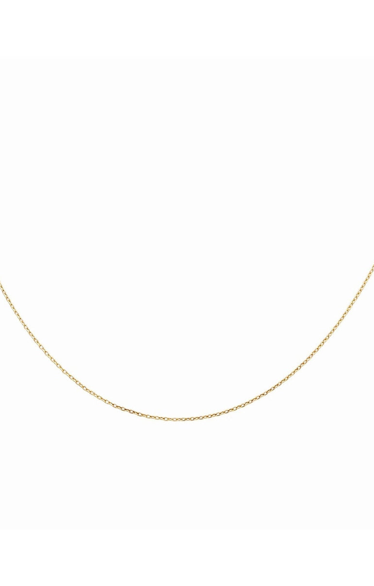14K Yellow Gold Cable Chain 1mm, 18in, 1.9 g