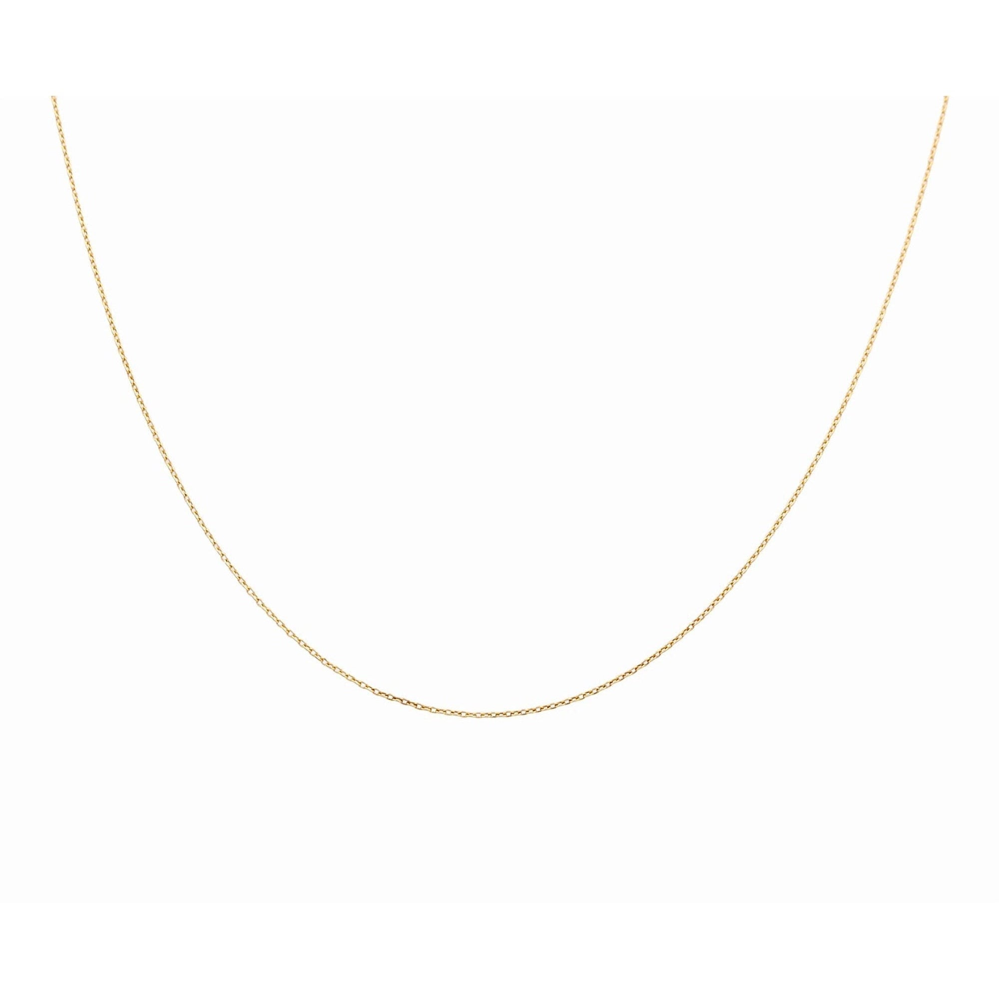 14K Yellow Gold Cable Chain 1mm, 18in, 1.9 g
