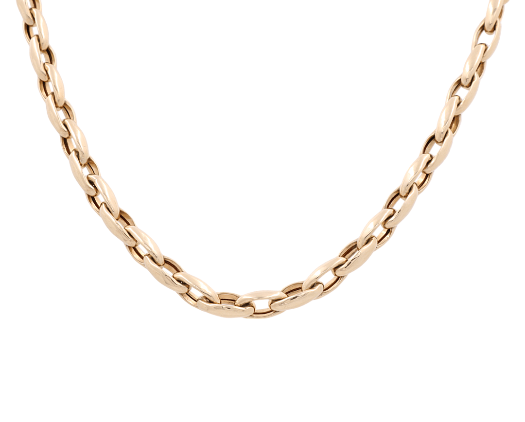 14K Women's Yellow Gold Italian Fashion Link Chain - Miral Jewelry