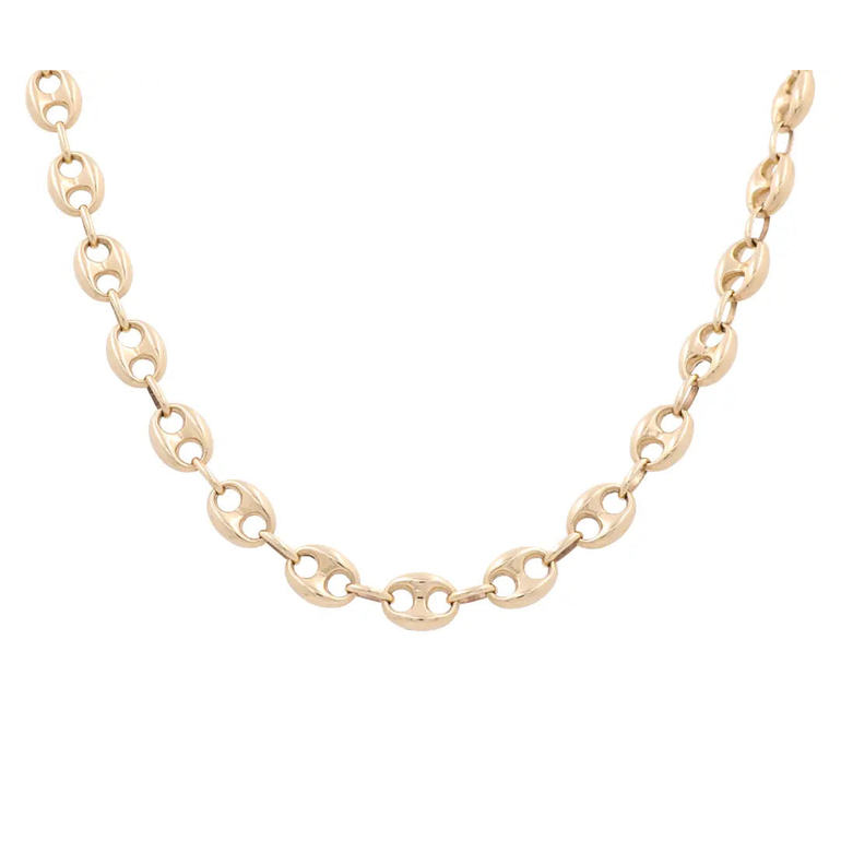 14K Yellow Gold Puffed Mariner Link Chain 10mm, 17in, 20.1 g