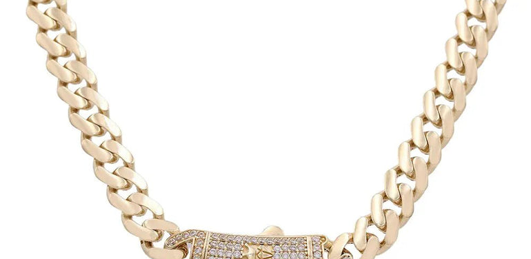 14K Women's Yellow Gold Monaco Chain 16" - Miral Jewelry