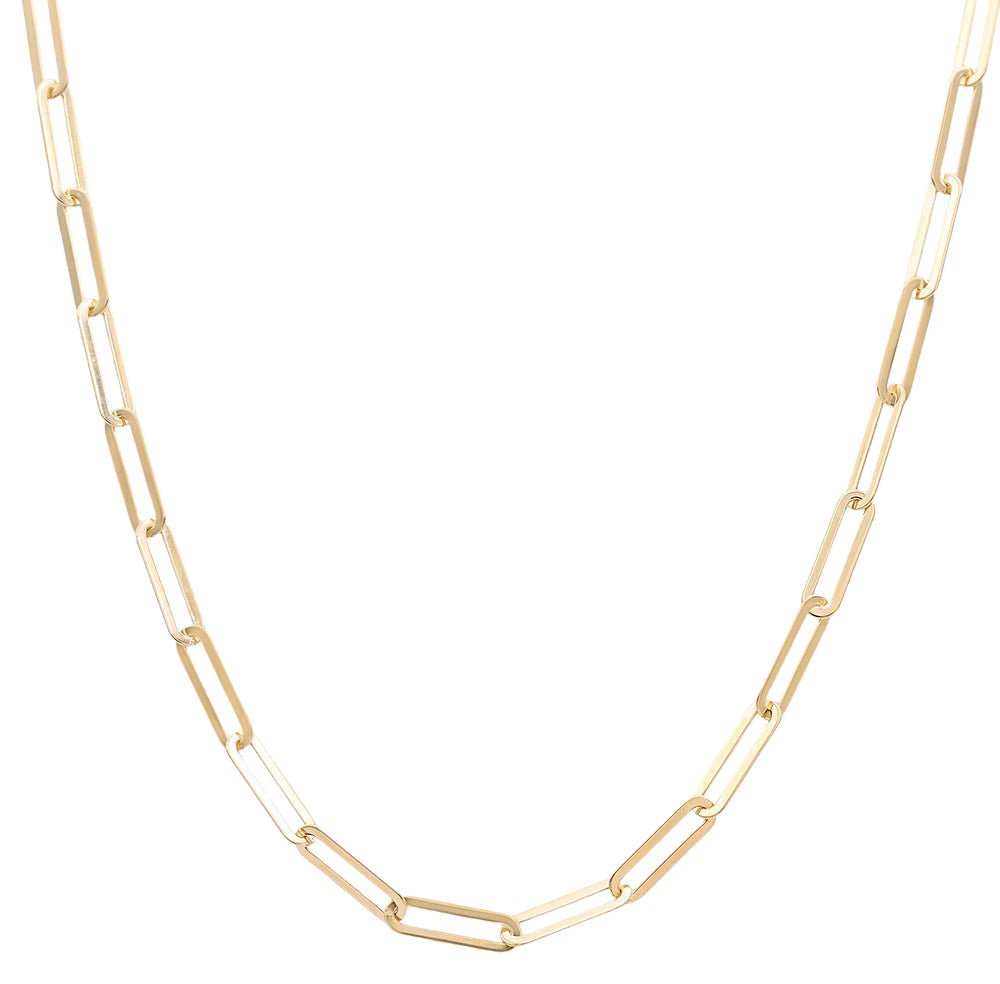 14K Yellow Gold Paper Clip Chain 18in, 7.2 g