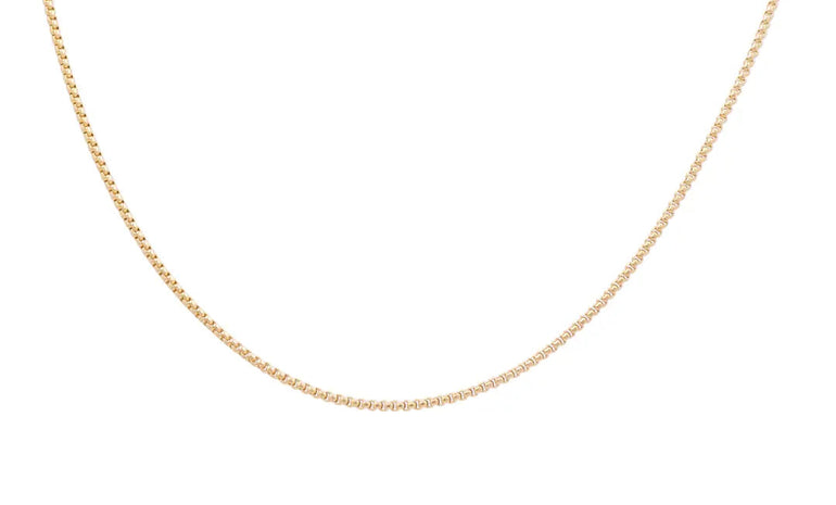 14K Women's Yellow Gold Round Box Chain - Miral Jewelry