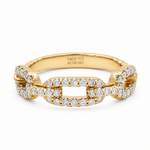 14K Yellow Band Diamond Fashion Ring with 0.40Tw Round Diamonds - Miral Jewelry