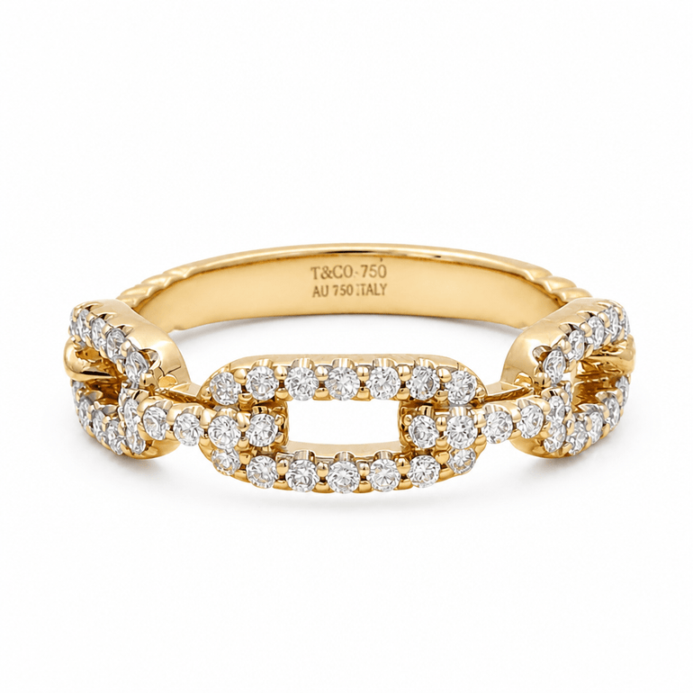 14K Yellow Band Diamond Fashion Ring with 0.40Tw Round Diamonds - Miral Jewelry