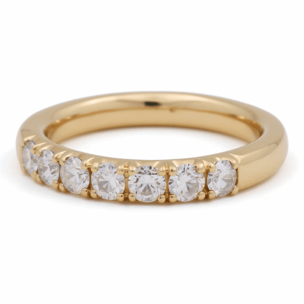 14K Yellow Band Fashion Ring with 0.50Tw Round Diamonds - Miral Jewelry