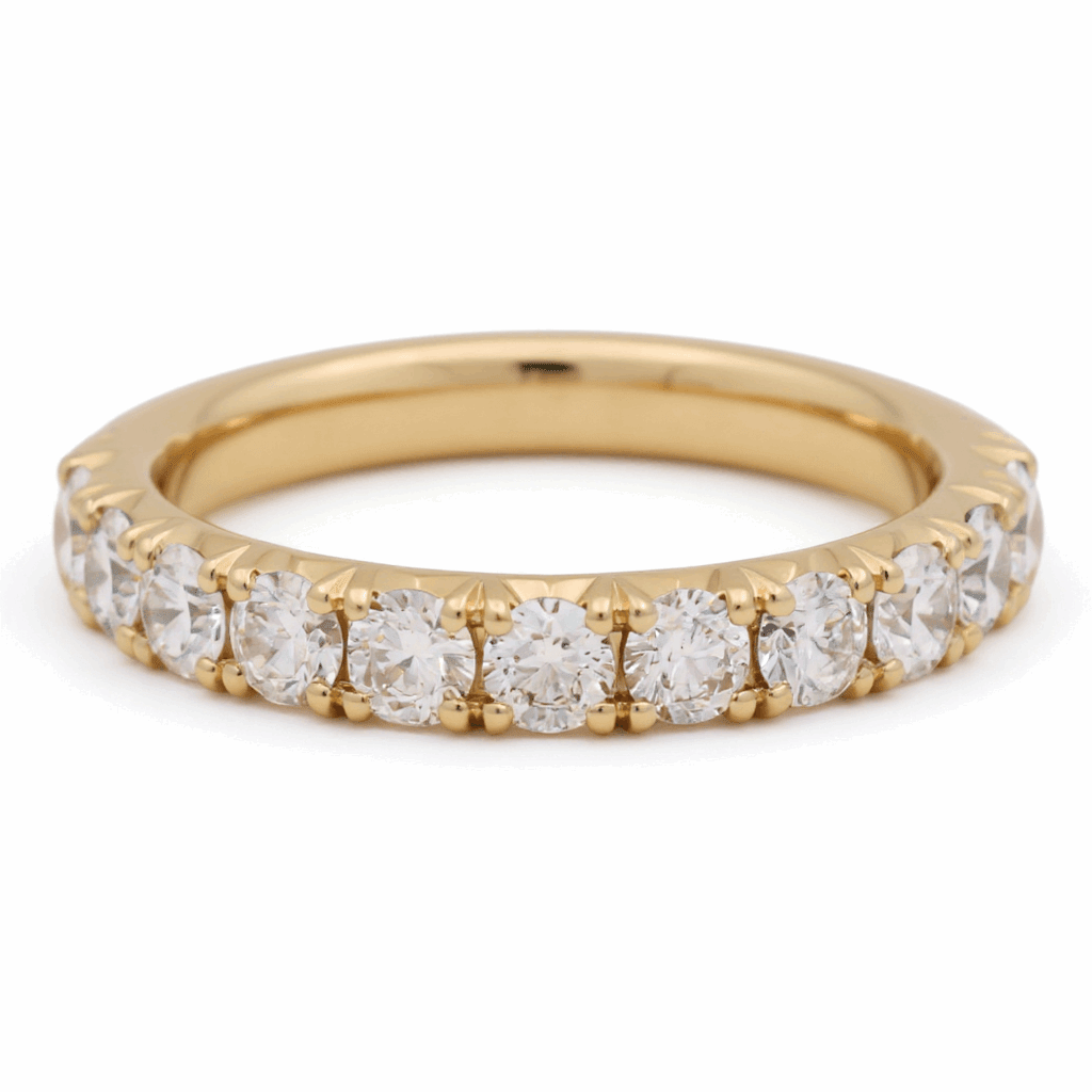 14K Yellow Band Fashion Ring with 1.00Tw Round Diamonds - Miral Jewelry