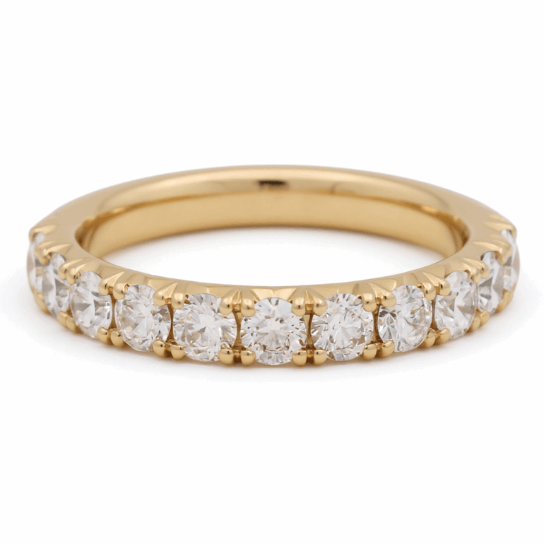 14K Yellow Band Fashion Ring with 1.00Tw Round Diamonds - Miral Jewelry