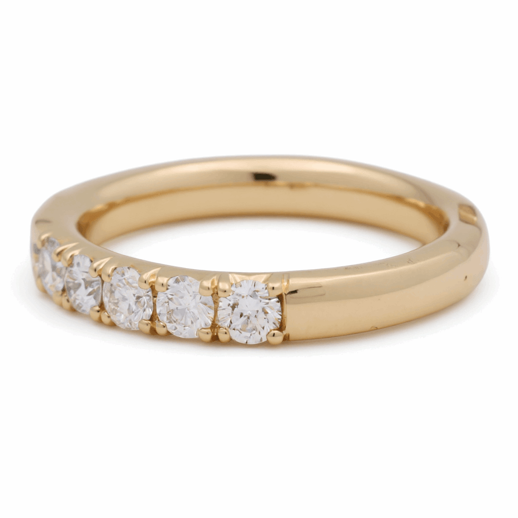 14K Yellow Band Fashion Ring with 1.00Tw Round Diamonds - Miral Jewelry