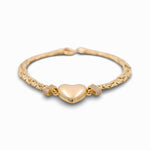 14k Yellow Byzantine with Heart Bracelet - Miral Jewelry
