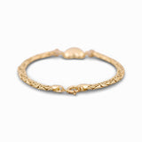 14k Yellow Byzantine with Heart Bracelet - Miral Jewelry