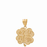 14K Yellow Clover Pendant - Miral Jewelry