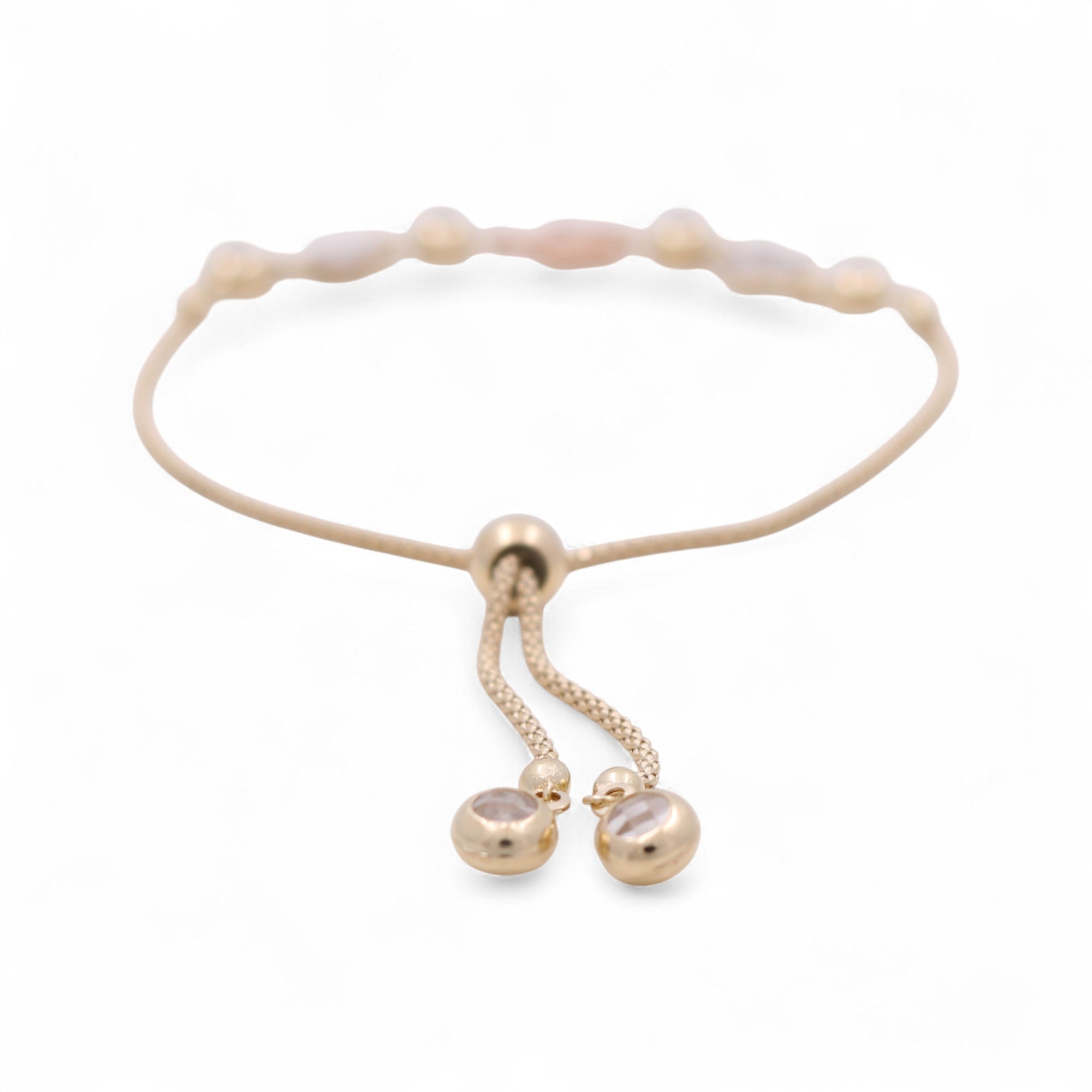 14K Yellow Gold Adjustable Slider Bracelet with CZ Stars 6.2 g – view 2