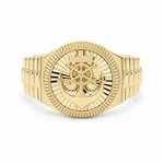 14k Yellow Gold Anchor Fashion Ring Men's - Miral Jewelry