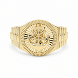 14k Yellow Gold Anchor Fashion Ring Men's - Miral Jewelry