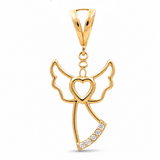 14K Yellow Gold Angel Pendant - Miral Jewelry