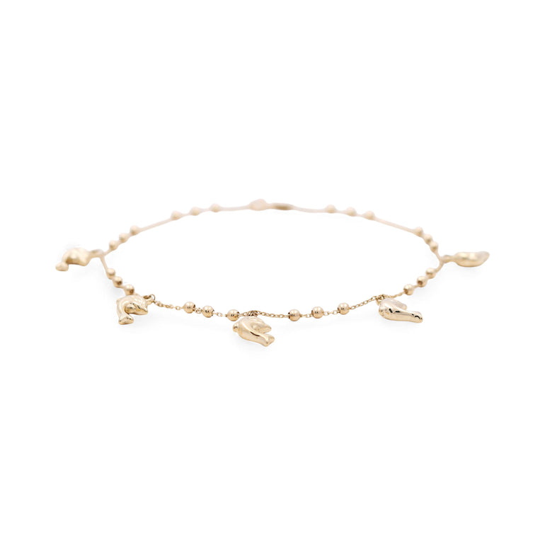 14K Yellow Gold Ankle Bracelet - Miral Jewelry