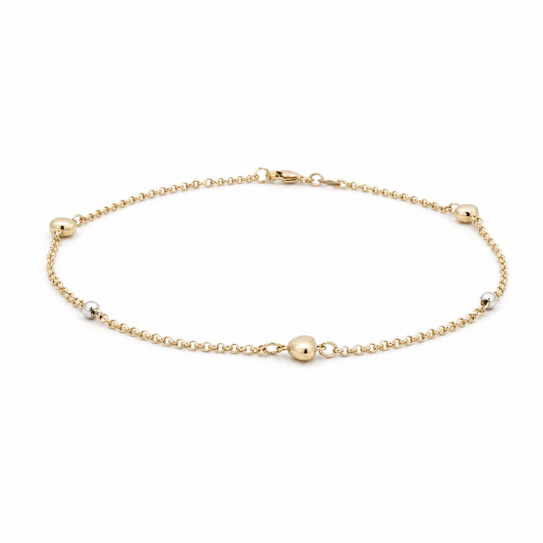 14K Yellow Gold Ankle Bracelet Women's - Miral Jewelry