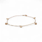 14K Yellow Gold Ankle Paper Clip with Charms Bracelet - Miral Jewelry